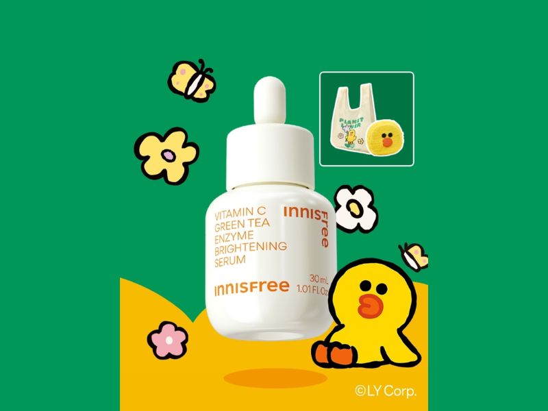 innisfree 維他命C綠茶酵素透亮精華 +Line Friends 袋特別套裝 30ml